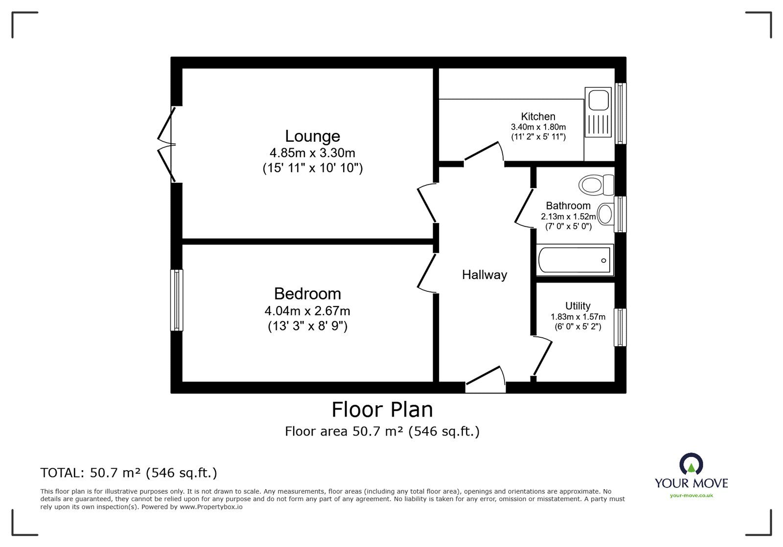 Floorplan of 1 bedroom  Flat for sale, Ambleside, Bromley, BR1