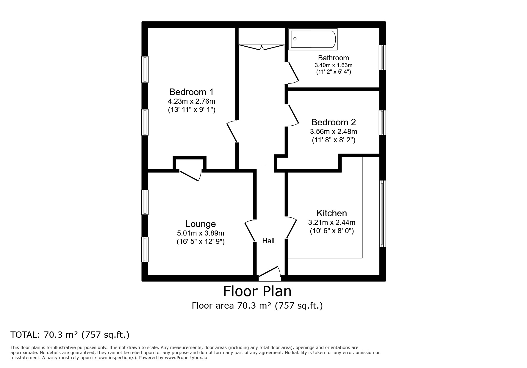 Floorplan of 2 bedroom  Flat for sale, Beckenham Lane, Bromley, BR2