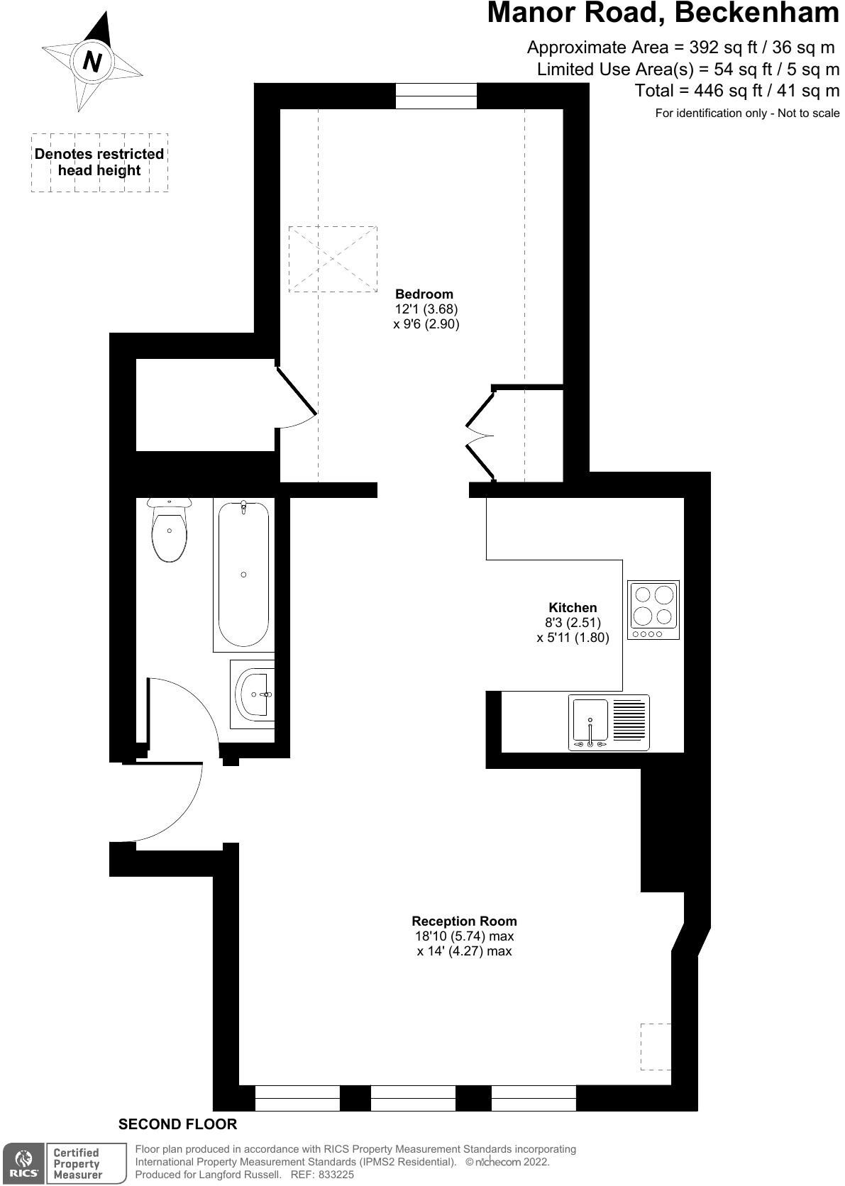 Floorplan of 1 bedroom  Flat for sale, Manor Road, Beckenham, BR3