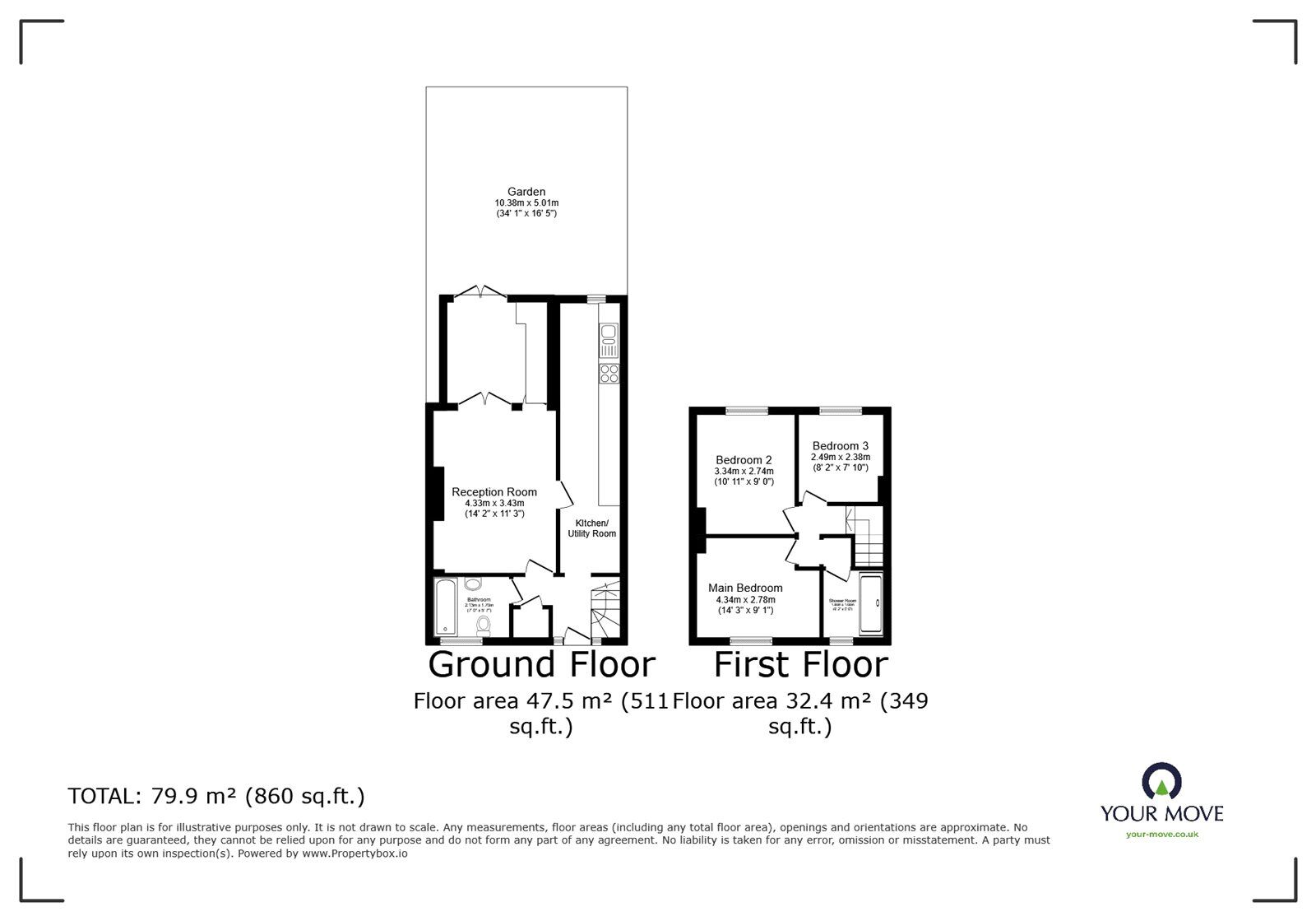 Floorplan of 3 bedroom Mid Terrace House for sale, Oakridge Road, Bromley, BR1