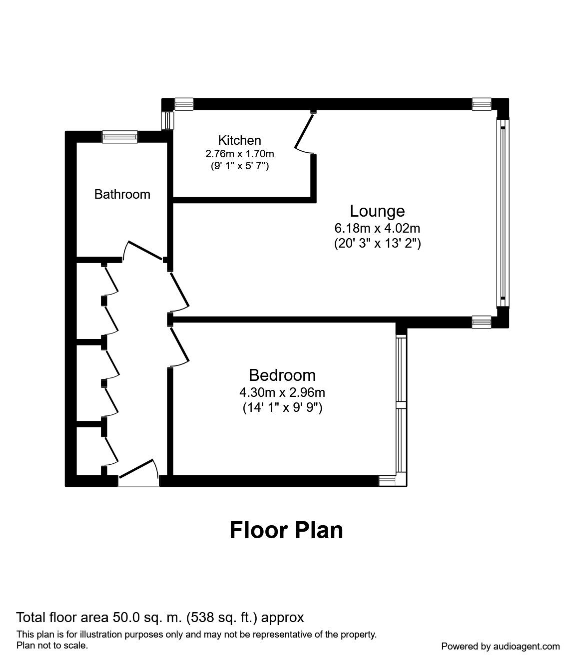 Floorplan of 1 bedroom  Flat to rent, Beckenham Grove, Bromley, BR2