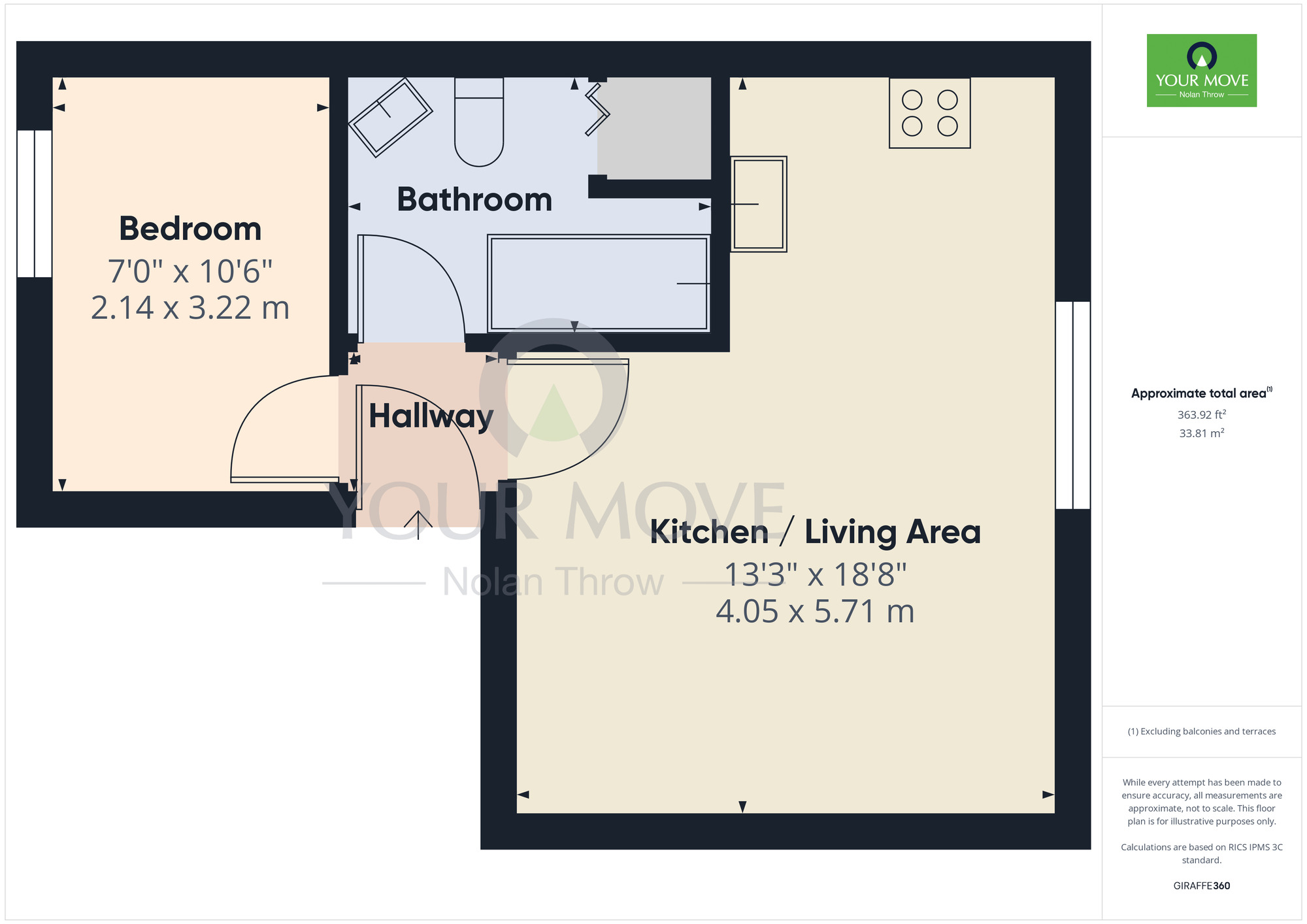 Floorplan of 1 bedroom  Flat for sale, Hazelwood Road, Northampton, NN1