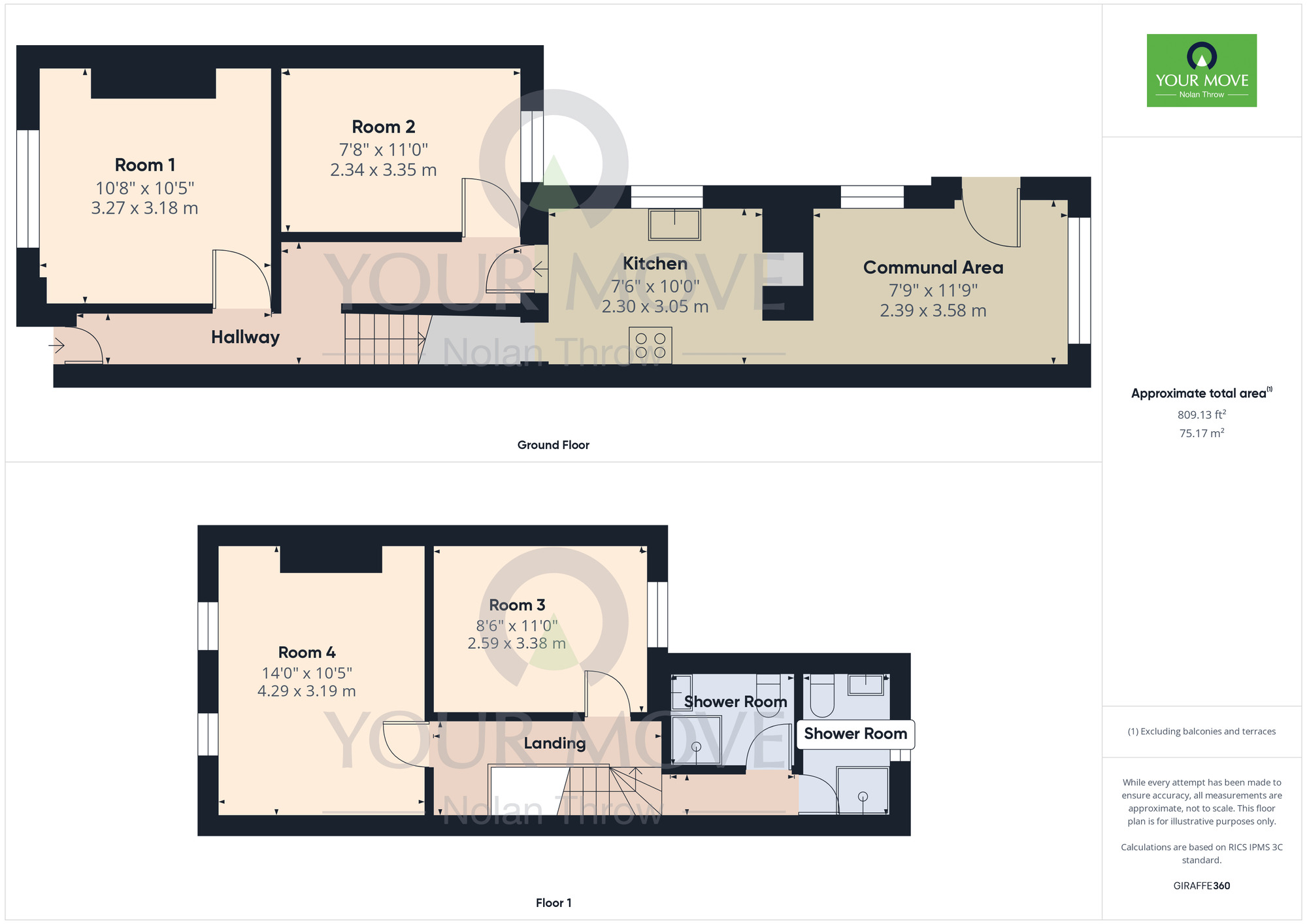 Floorplan of 4 bedroom Mid Terrace House for sale, Abbey Road, Far Cotton, Northampton, NN4