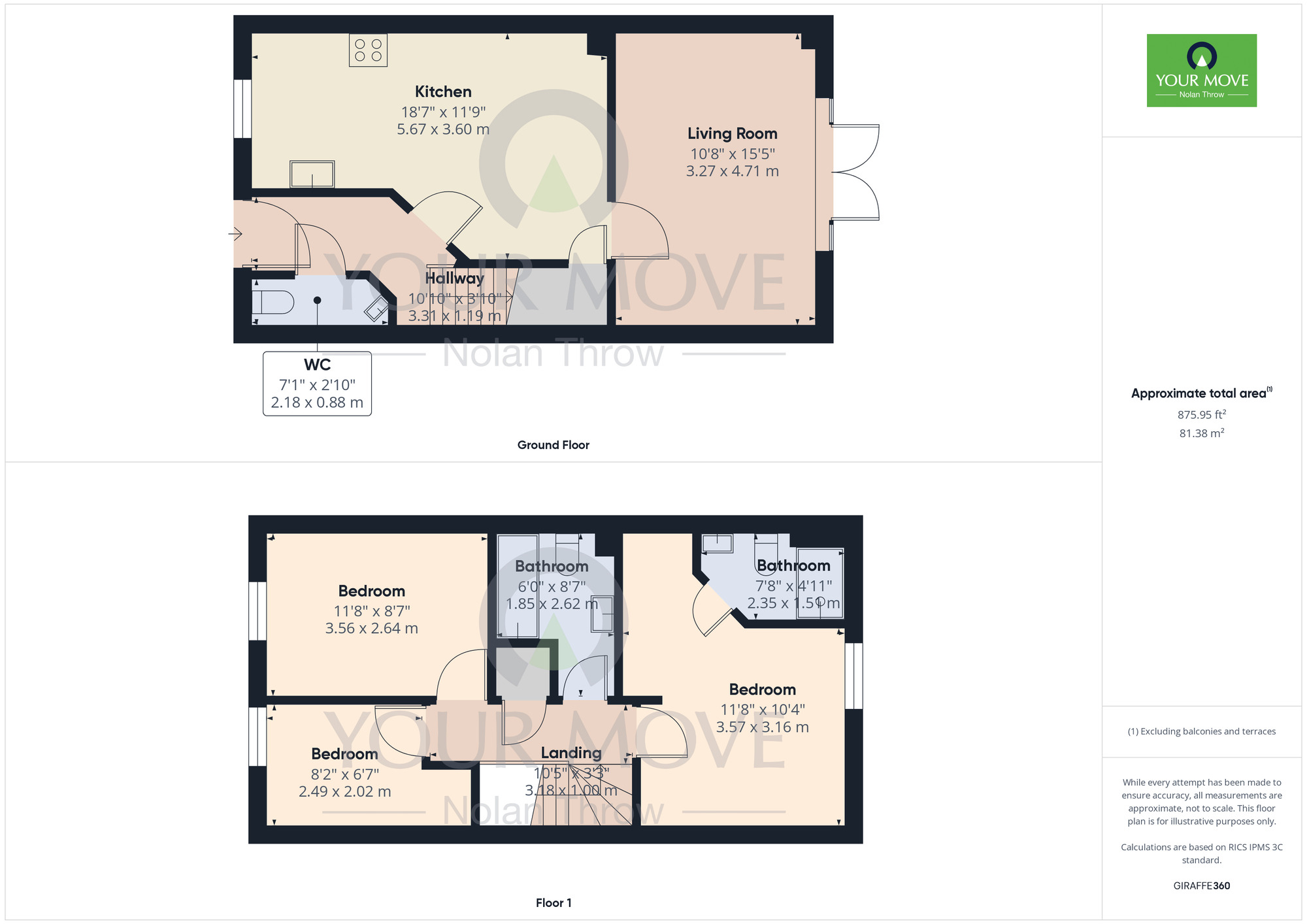 Floorplan of 3 bedroom Semi Detached House for sale, Alfred Way, Buckingham, Buckinghamshire, MK18