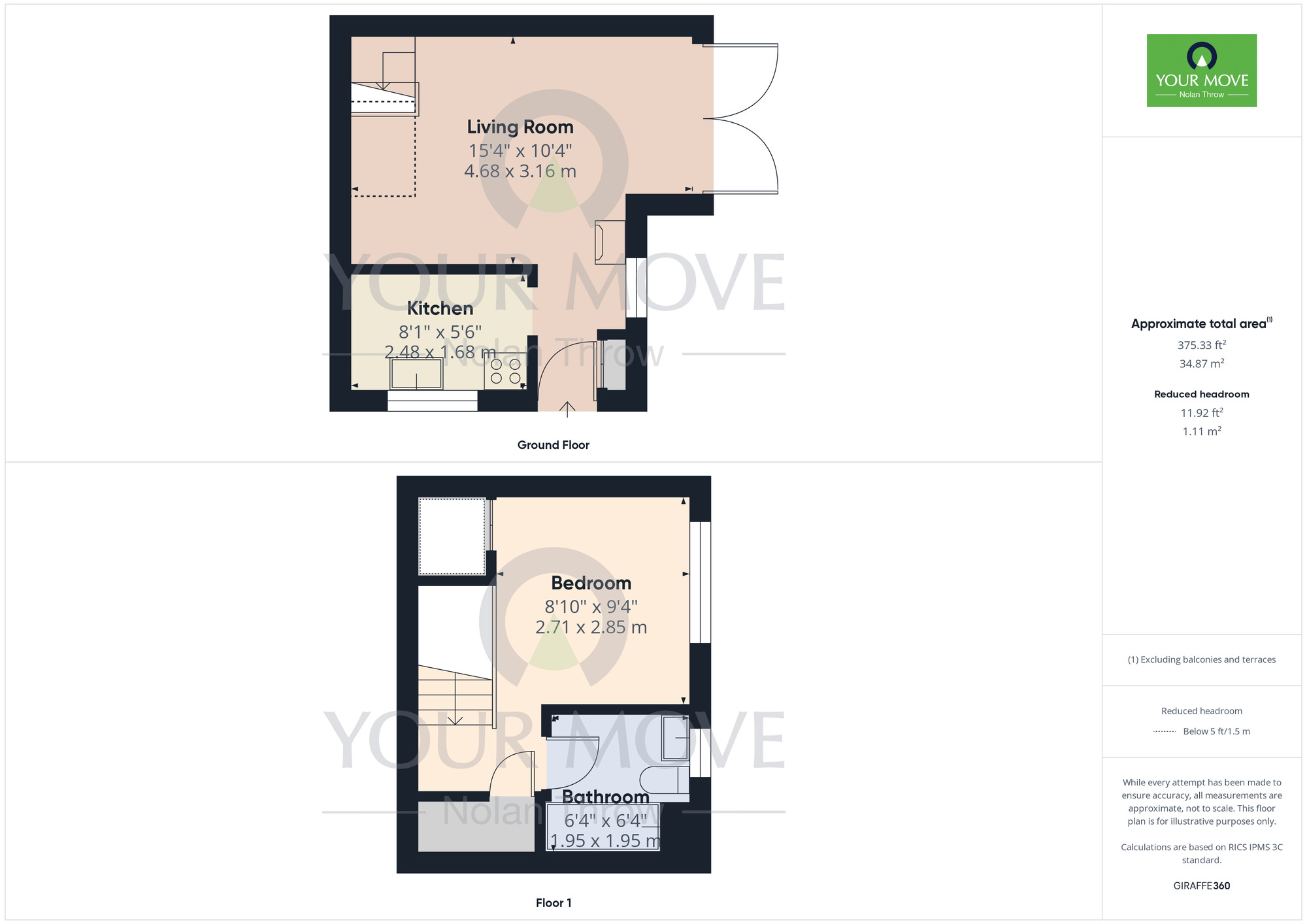 Floorplan of 1 bedroom  Flat to rent, Burleigh Piece, Buckingham, Buckinghamshire, MK18