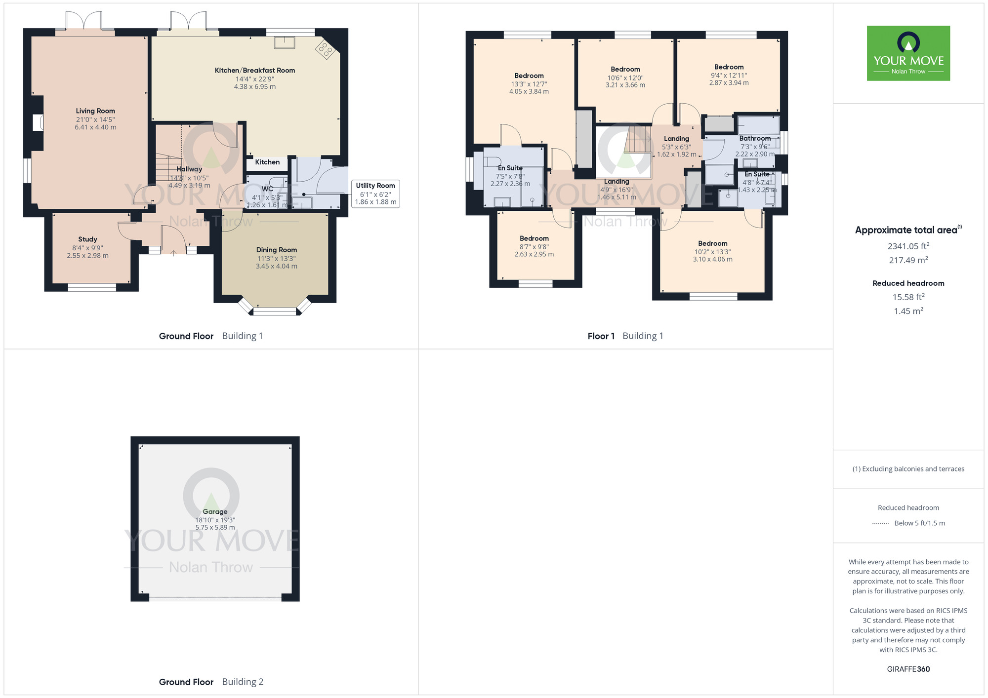 Floorplan of 5 bedroom Detached House for sale, North Meadow View, Duston, Northamptonshire, NN5