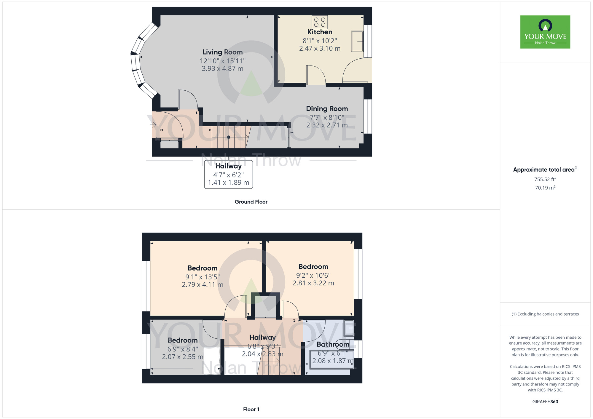 Floorplan of 3 bedroom Mid Terrace House for sale, Burleigh Piece, Buckingham, Buckinghamshire, MK18