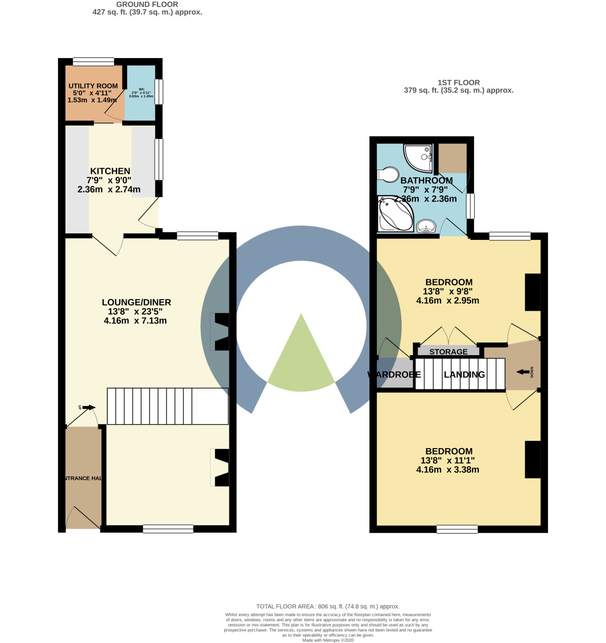 Floorplan of 2 bedroom Mid Terrace House for sale, Richmond Road, Towcester, Northamptonshire, NN12