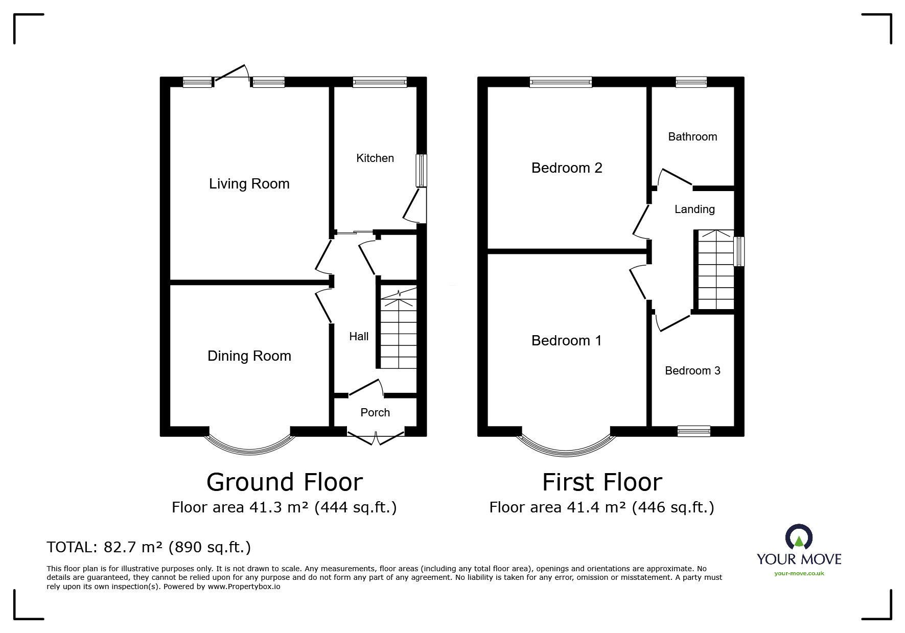 Floorplan of 3 bedroom Semi Detached House for sale, Mead Walk, Burton-on-Trent, Staffordshire, DE15