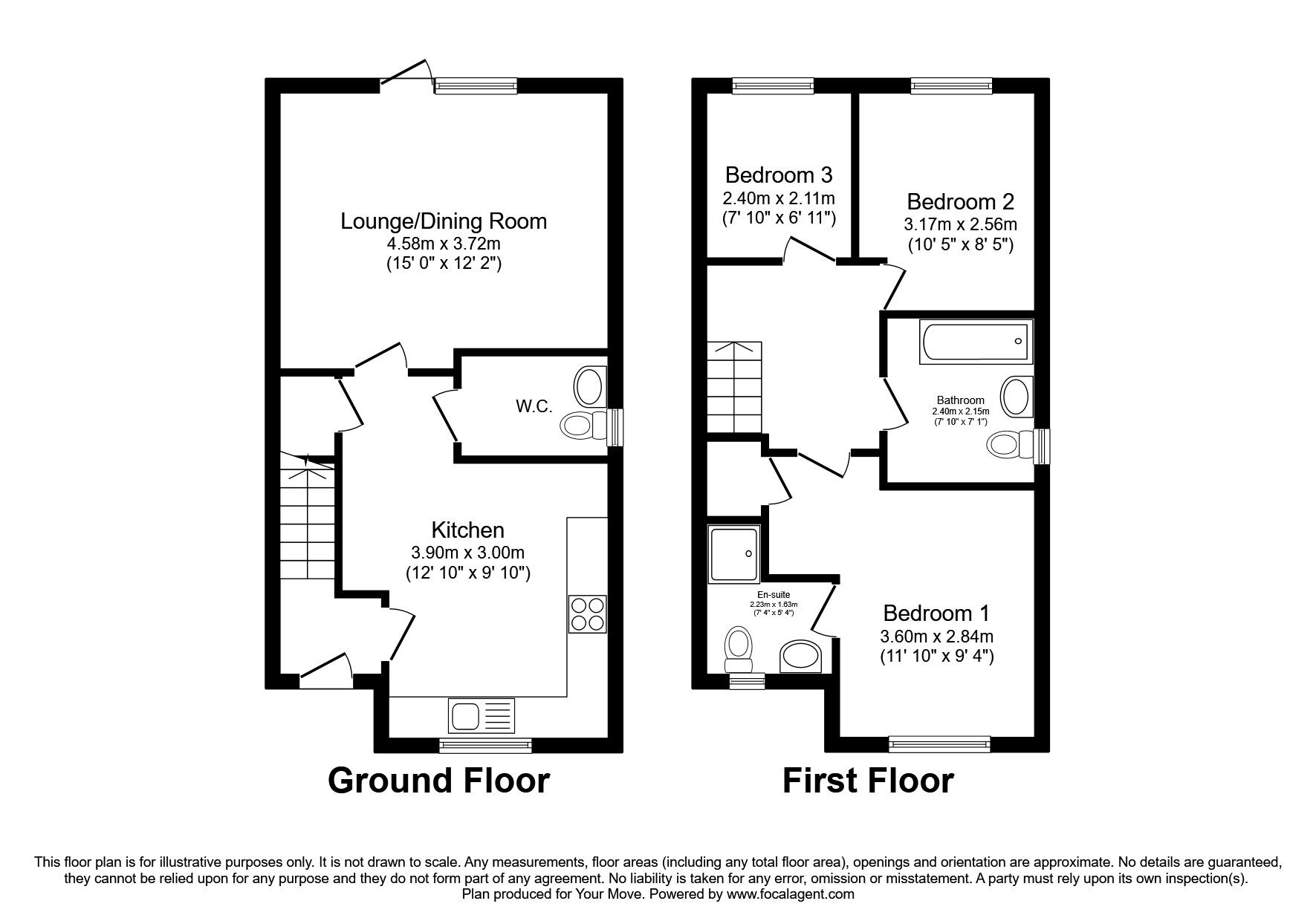 Floorplan of 3 bedroom Semi Detached House to rent, Brewing Close, Burton-on-Trent, Staffordshire, DE14