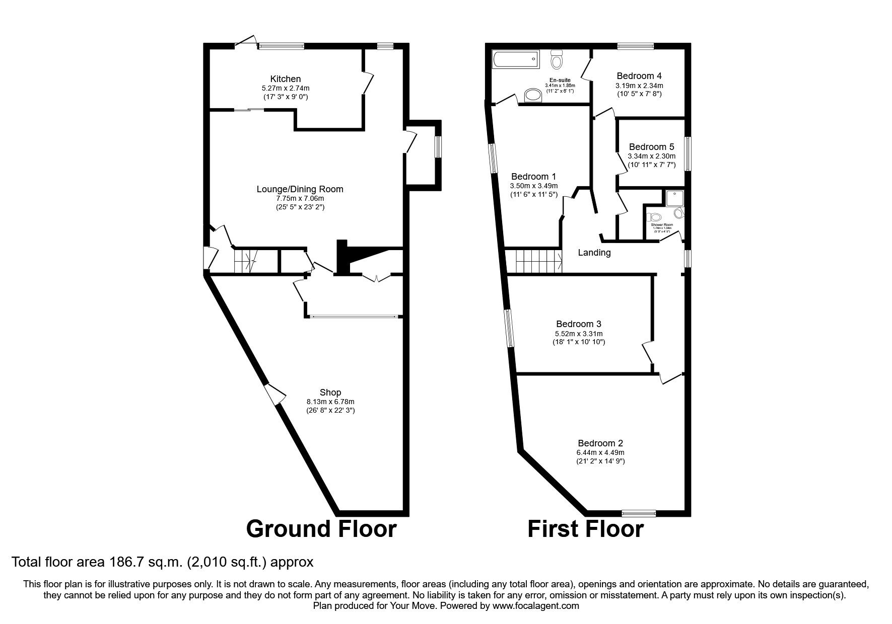 Floorplan of 5 bedroom End Terrace House for sale, Bearwood Hill Road, Burton-on-Trent, Staffordshire, DE15