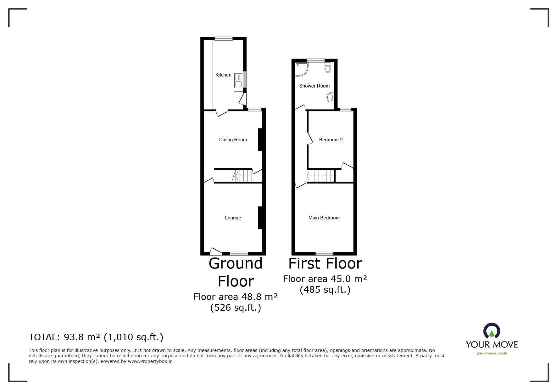 Floorplan of 2 bedroom Mid Terrace House for sale, Wetmore Road, Burton-on-Trent, Staffordshire, DE14