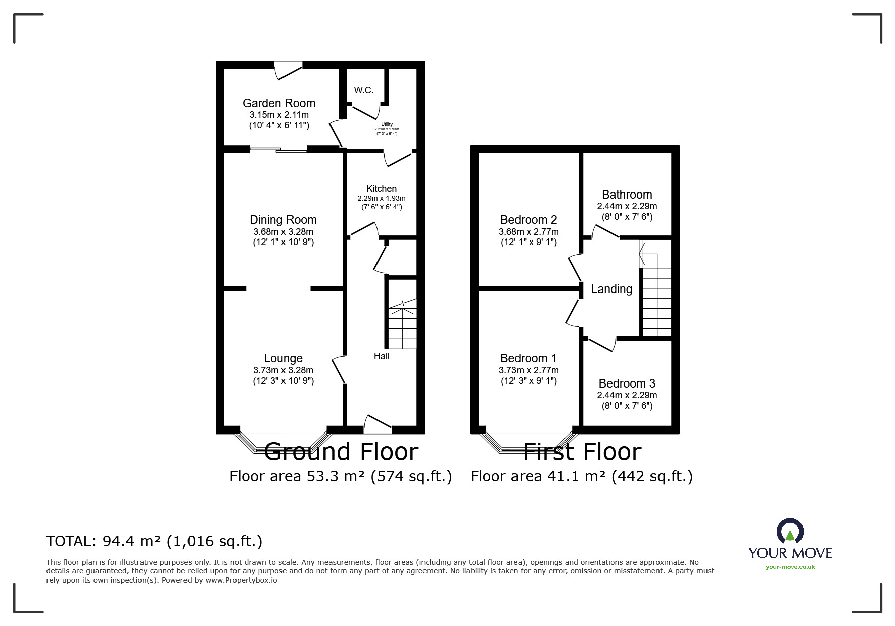 Floorplan of 3 bedroom Semi Detached House for sale, Lichfield Road, Branston, Staffordshire, DE14