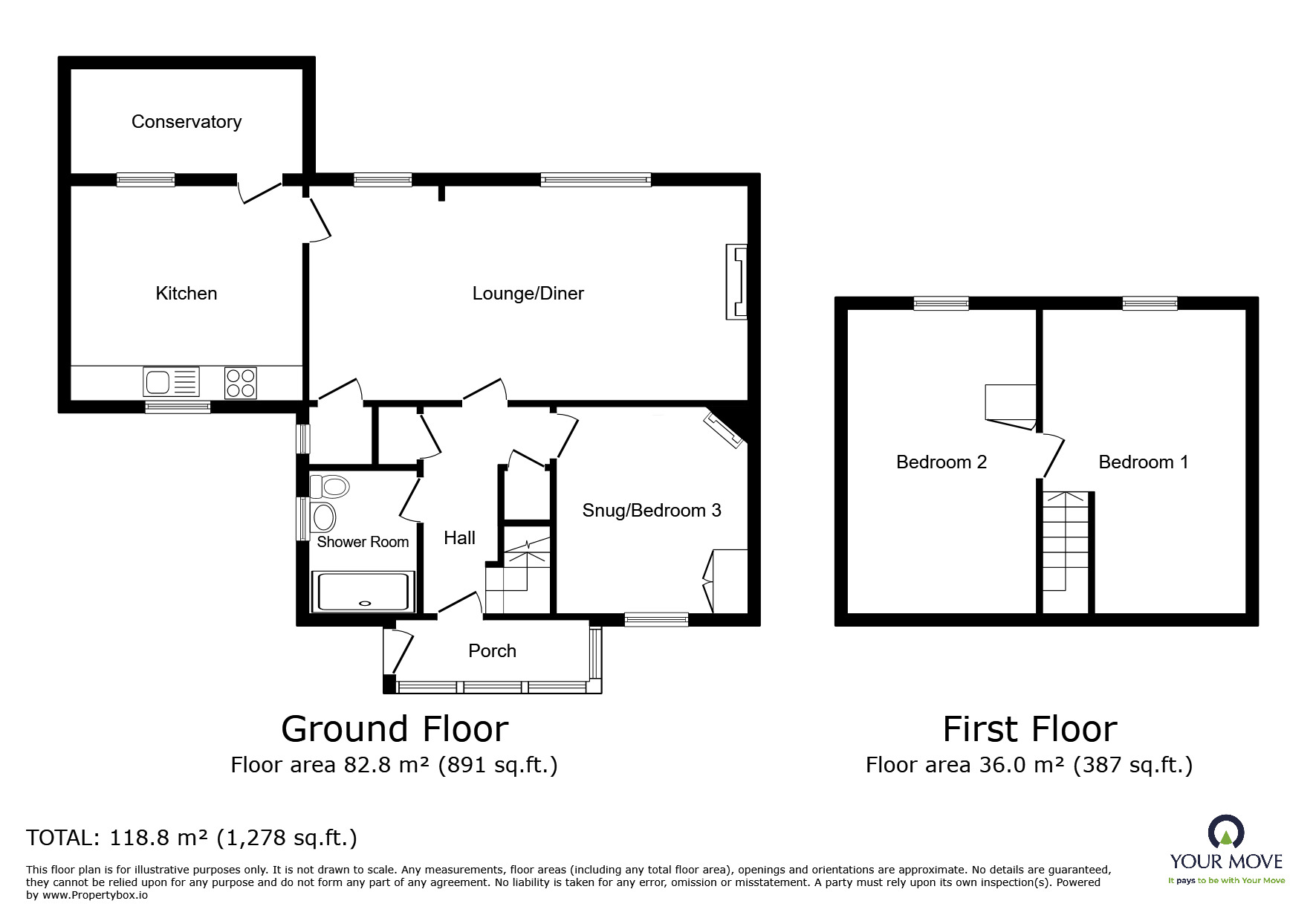 Floorplan of 2 bedroom Semi Detached House for sale, The Crescent, Repton, Derbyshire, DE65