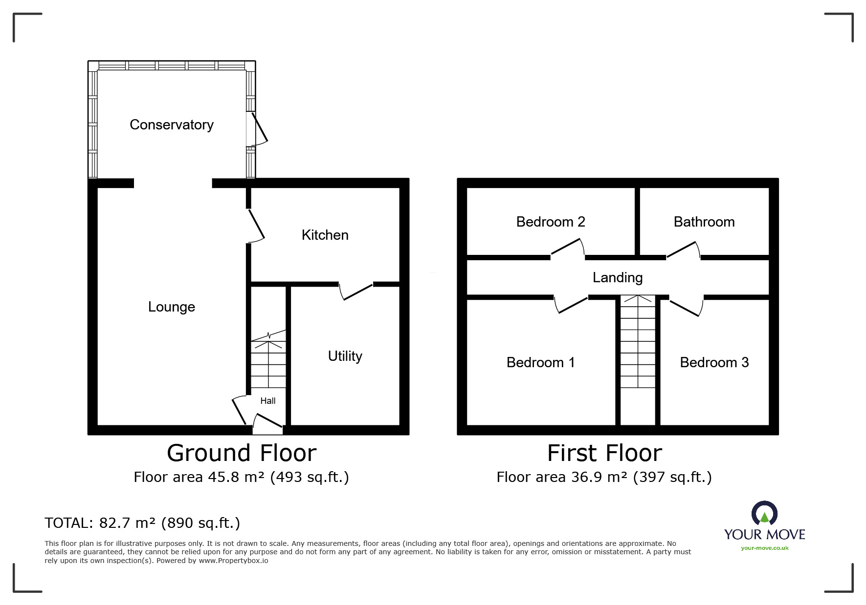 Floorplan of 3 bedroom Semi Detached House for sale, Tennyson Road, Burton-on-Trent, Staffordshire, DE14