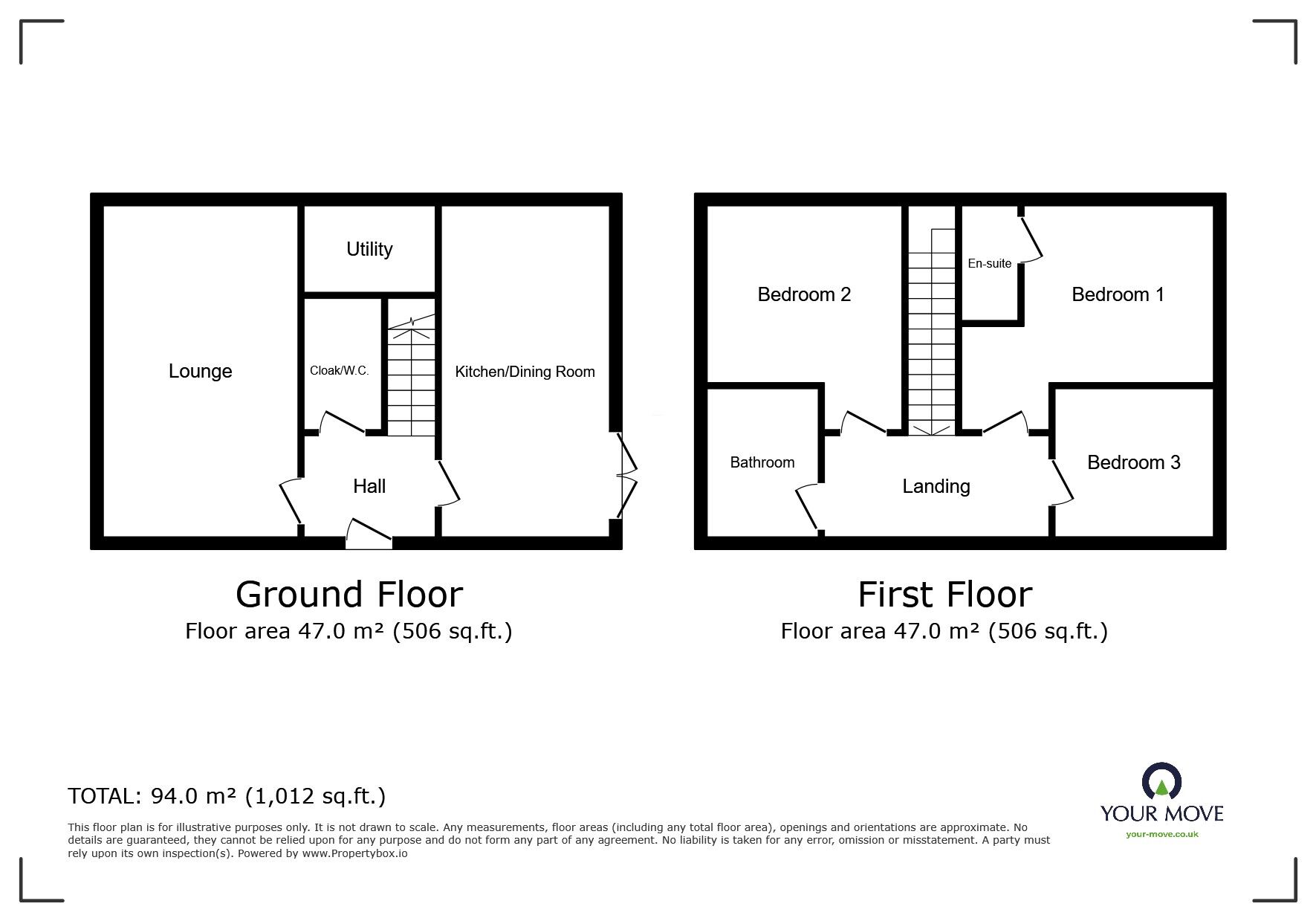 Floorplan of 3 bedroom Detached House for sale, Cascade Close, Burton-on-Trent, Staffordshire, DE14