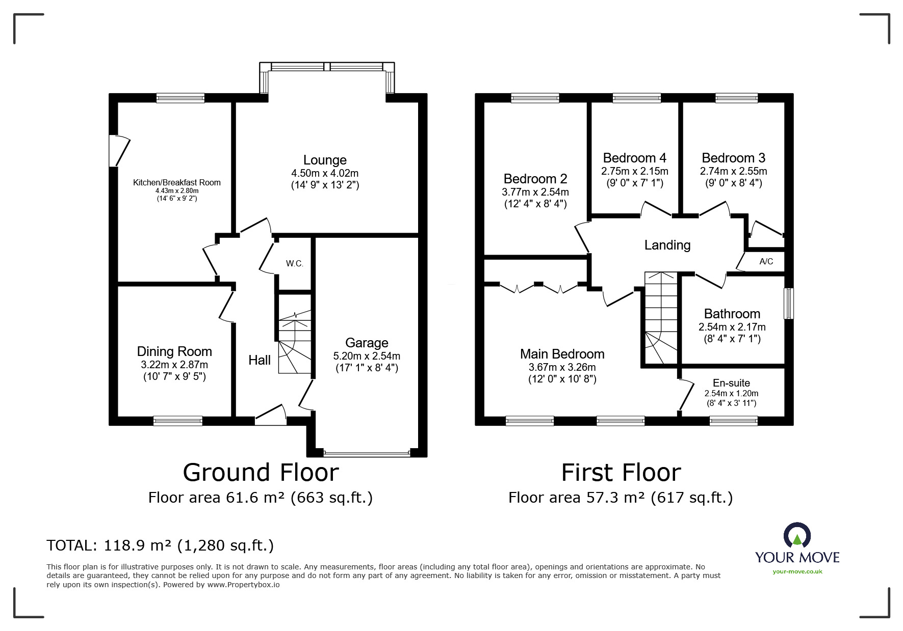 Floorplan of 4 bedroom Detached House for sale, Moor Furlong, Stretton, Staffordshire, DE13