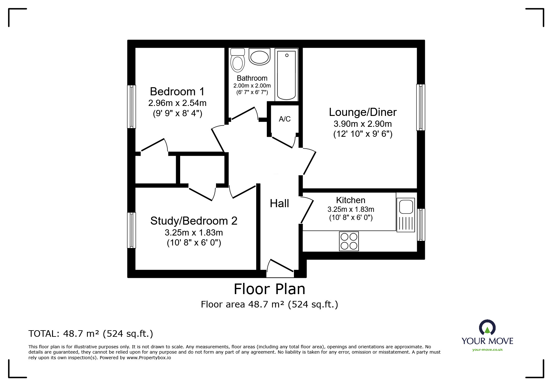 Floorplan of 2 bedroom  Flat to rent, The Carousels, Burton-on-Trent, Staffordshire, DE14