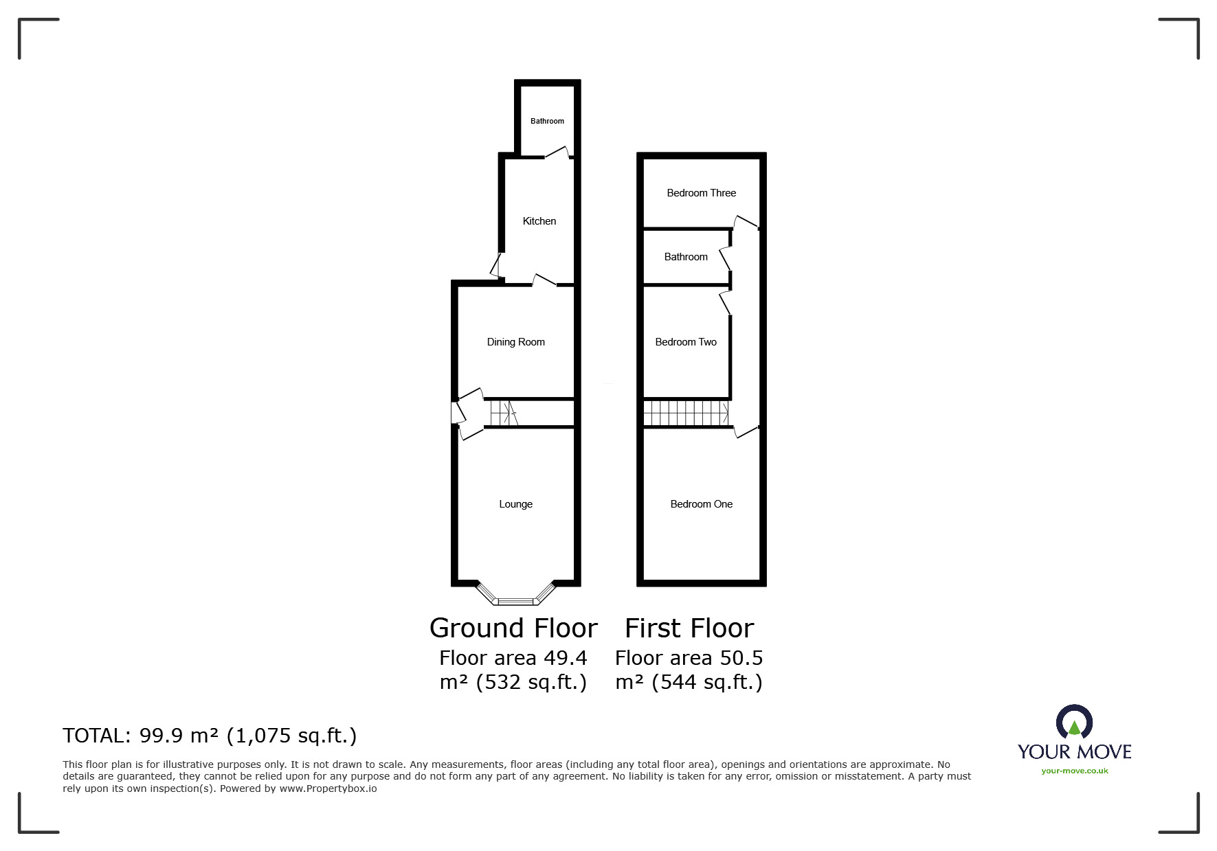 Floorplan of 3 bedroom Detached House for sale, Bearwood Hill Road, Burton-on-Trent, Staffordshire, DE15