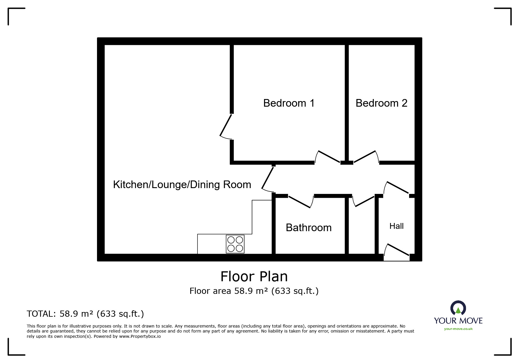 Floorplan of 2 bedroom  Flat for sale, Burton Road, Branston, Staffordshire, DE14