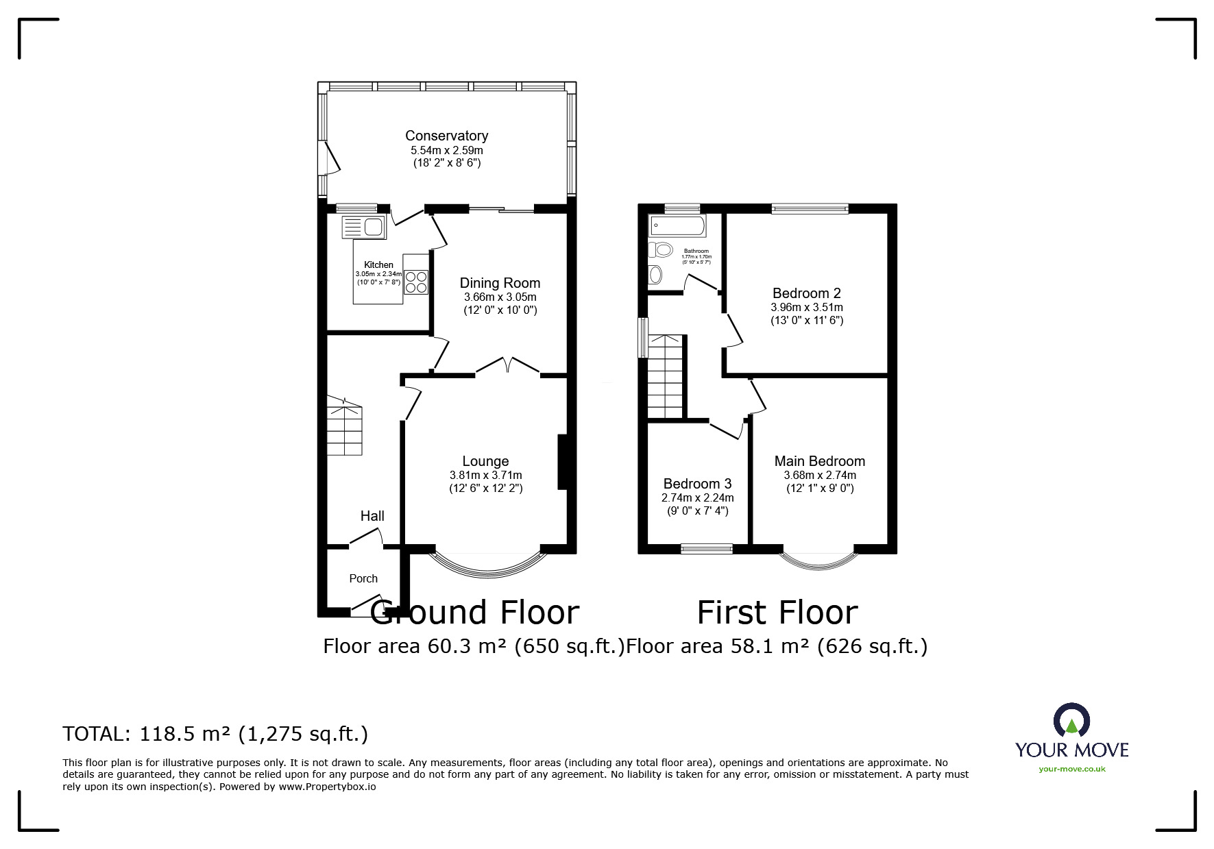 Floorplan of 3 bedroom Semi Detached House to rent, Foston Avenue, Burton-on-Trent, Staffordshire, DE13