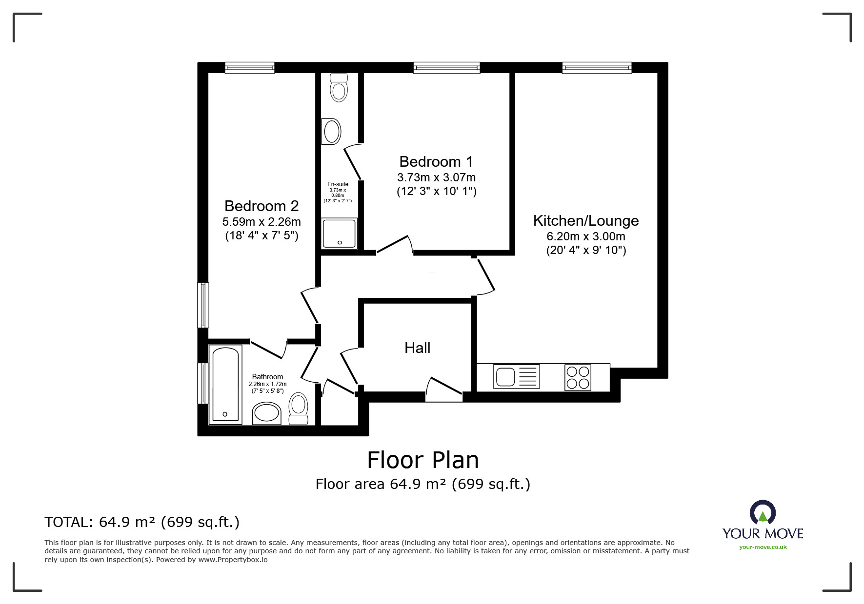 Floorplan of 2 bedroom  Flat for sale, Burton Road, Branston, Staffordshire, DE14