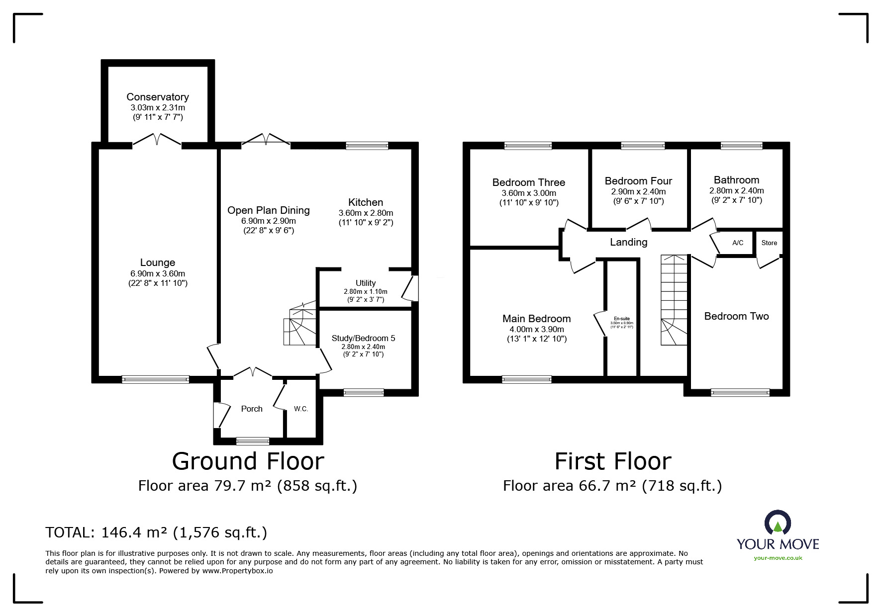 Floorplan of 4 bedroom Detached House for sale, Derwent Road, Burton-on-Trent, Staffordshire, DE15