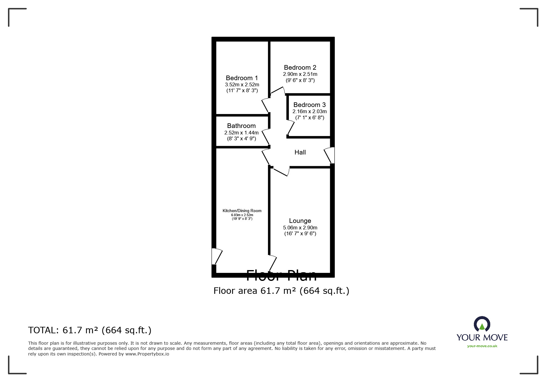 Floorplan of 3 bedroom Detached Property for sale, Riverside Park, Burton-on-Trent, Staffordshire, DE14