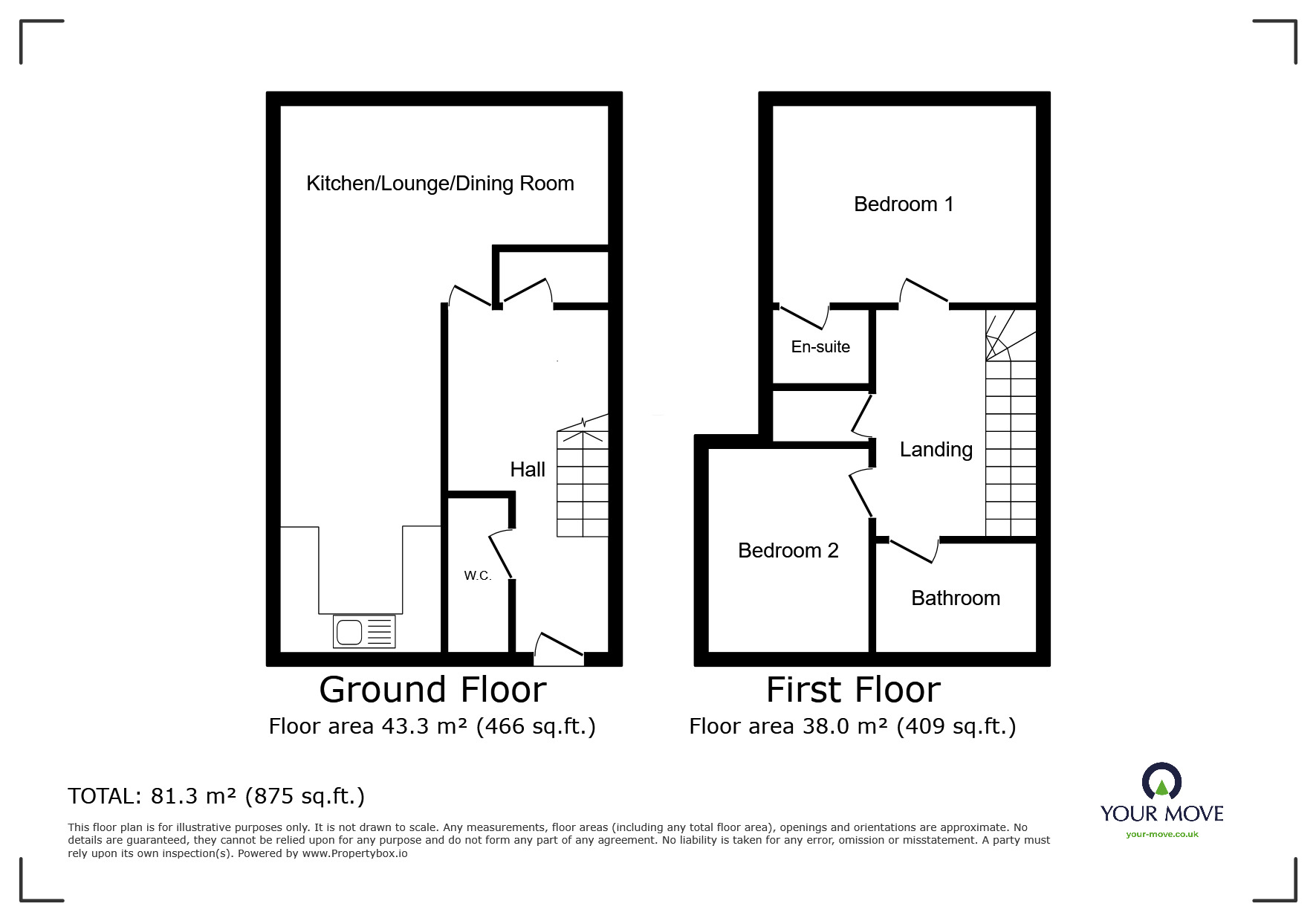 Floorplan of 2 bedroom  Flat for sale, Wyllie Mews, Burton-on-Trent, Staffordshire, DE14