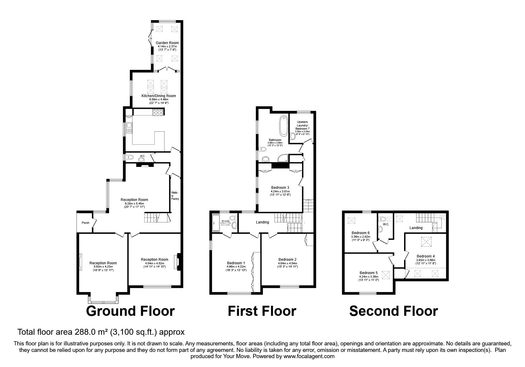 Floorplan of 7 bedroom Semi Detached House for sale, Alexandra Road, Burton-on-Trent, Staffordshire, DE15