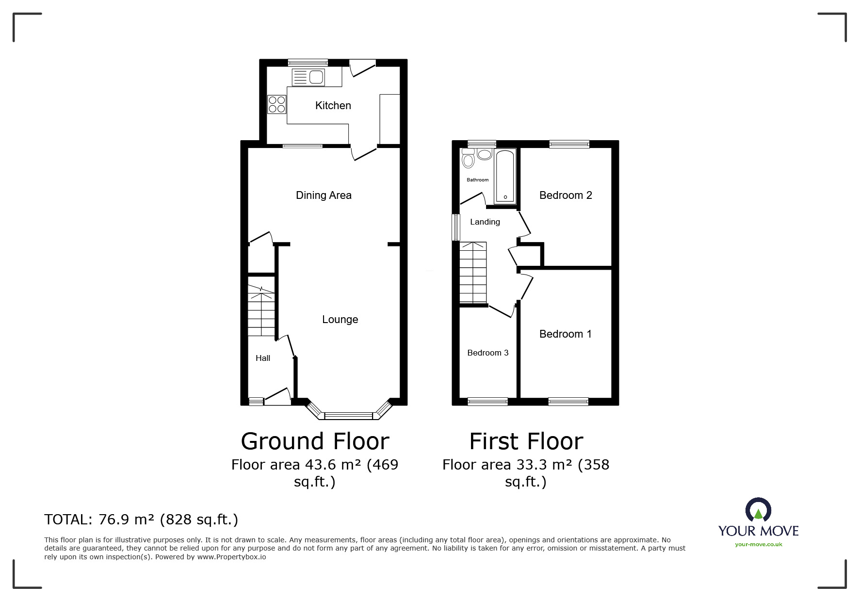 Floorplan of 3 bedroom Semi Detached House for sale, Newfield Road, Burton-on-Trent, Staffordshire, DE15