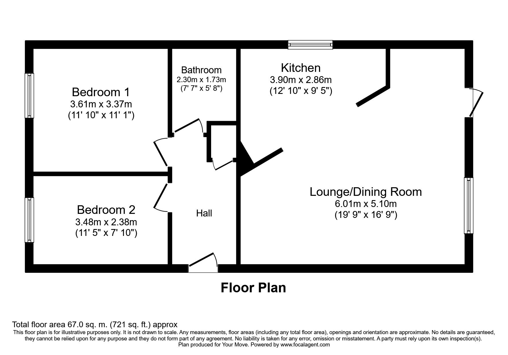 Floorplan of 2 bedroom  Flat to rent, The Merchant Store, Station Road West, Kent, CT2