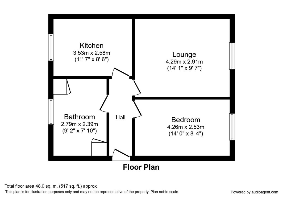 Floorplan of 1 bedroom  Flat to rent, Sea View Terrace, Camborne, Cornwall, TR14