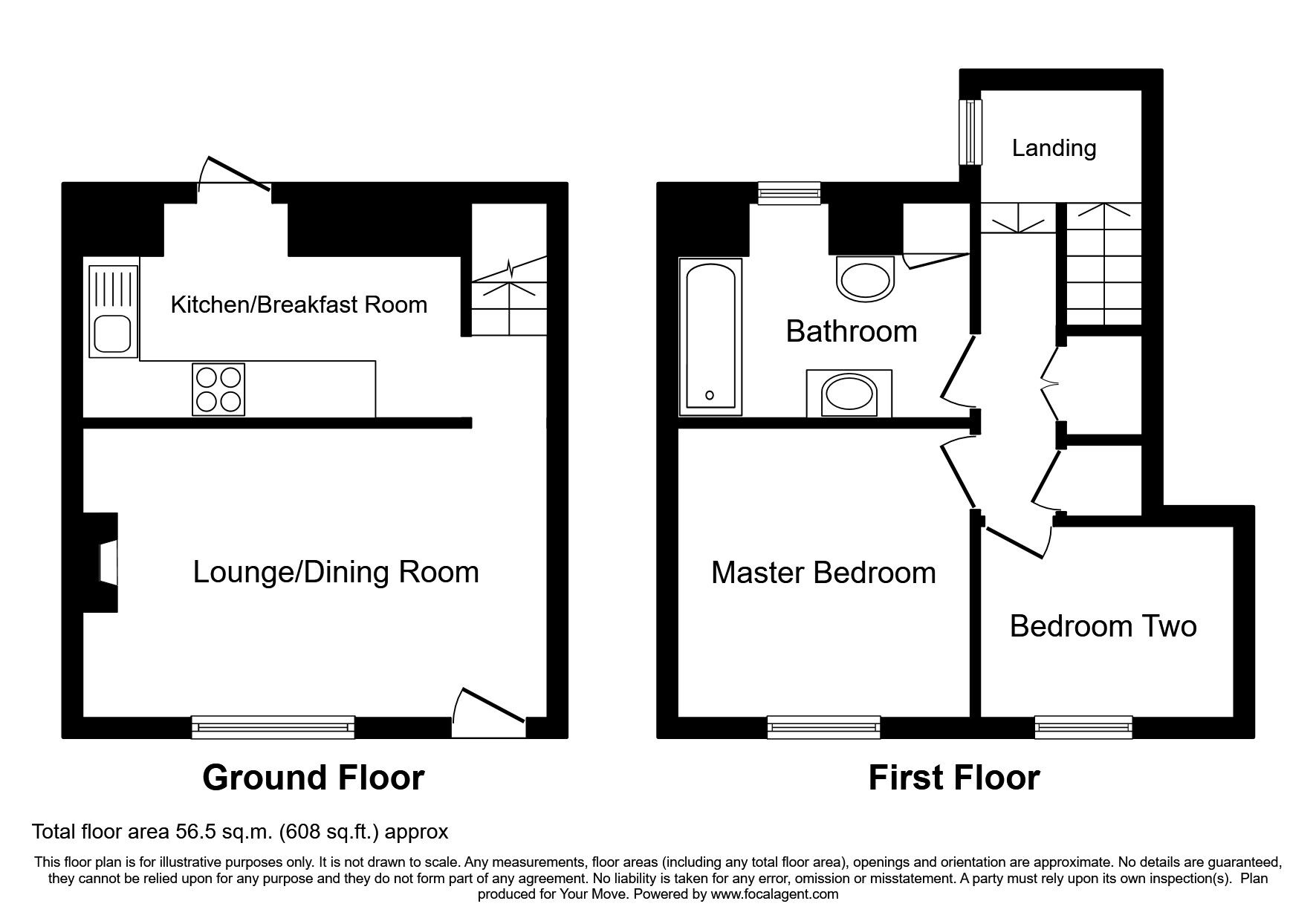 Floorplan of 2 bedroom Mid Terrace House to rent, Edward Street, Tuckingmill, Cornwall, TR14