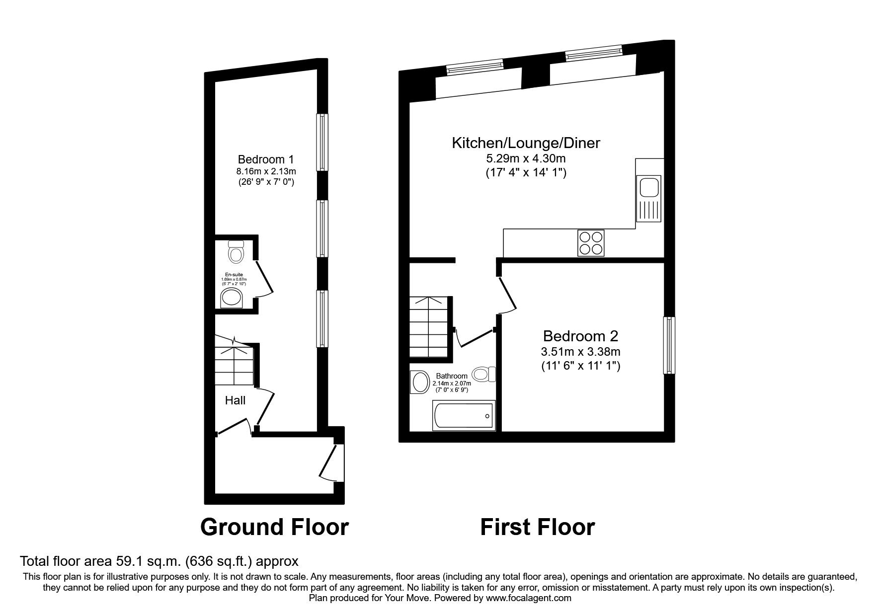 Floorplan of 2 bedroom  Flat to rent, Fore Street, Troon, Cornwall, TR14