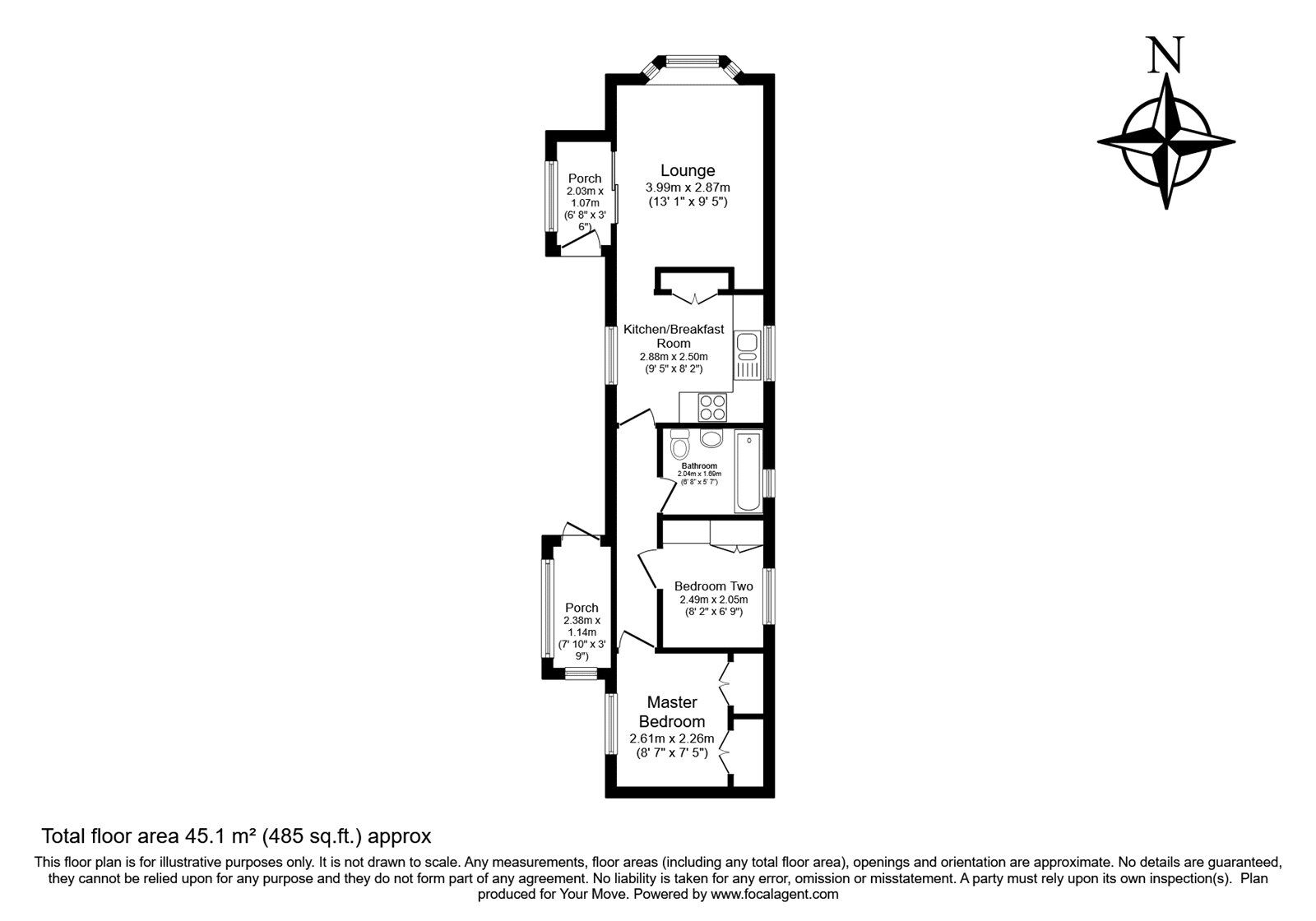 Floorplan of 2 bedroom Detached Property for sale, Tremarle Home Park, North Roskear, Cornwall, TR14