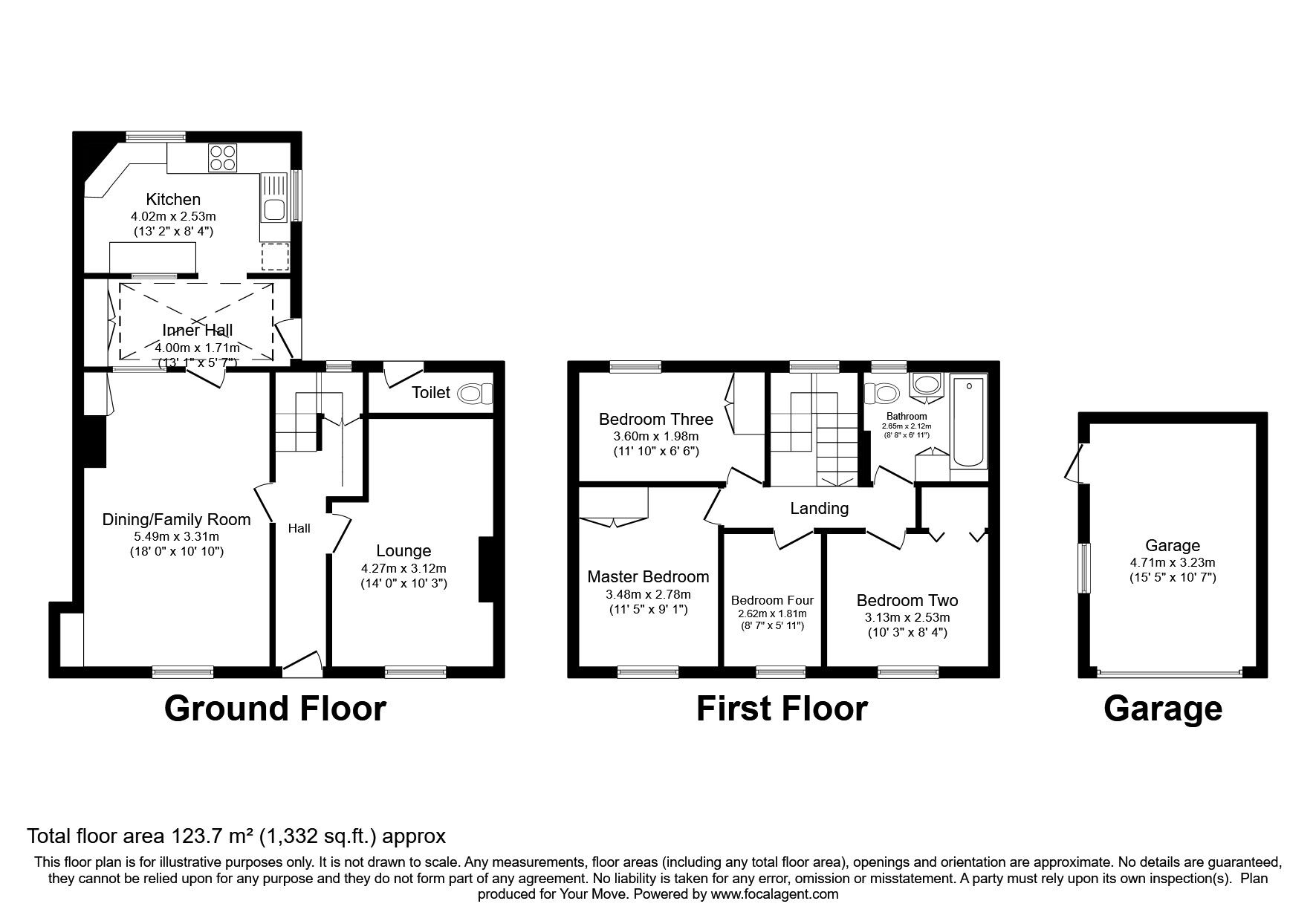 Floorplan of 4 bedroom End Terrace House for sale, New Road, Barripper, Cornwall, TR14