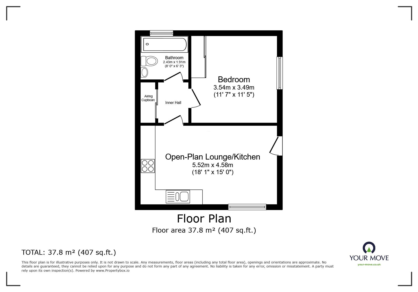 Floorplan of 1 bedroom  Flat for sale, Breaview Park Lane, Pool, Cornwall, TR15