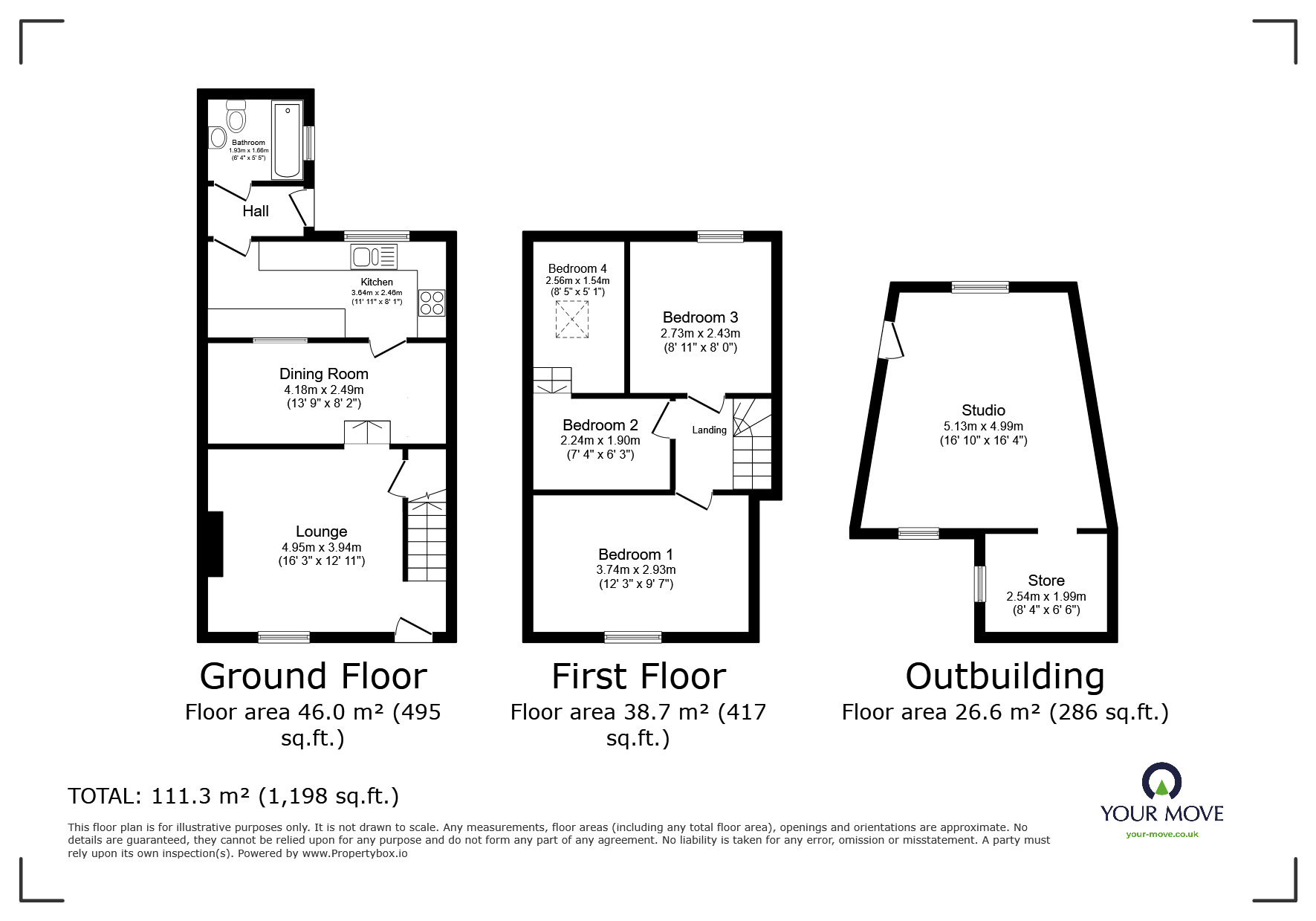 Floorplan of 3 bedroom Mid Terrace House for sale, Pendarves Street, Tuckingmill, Cornwall, TR14