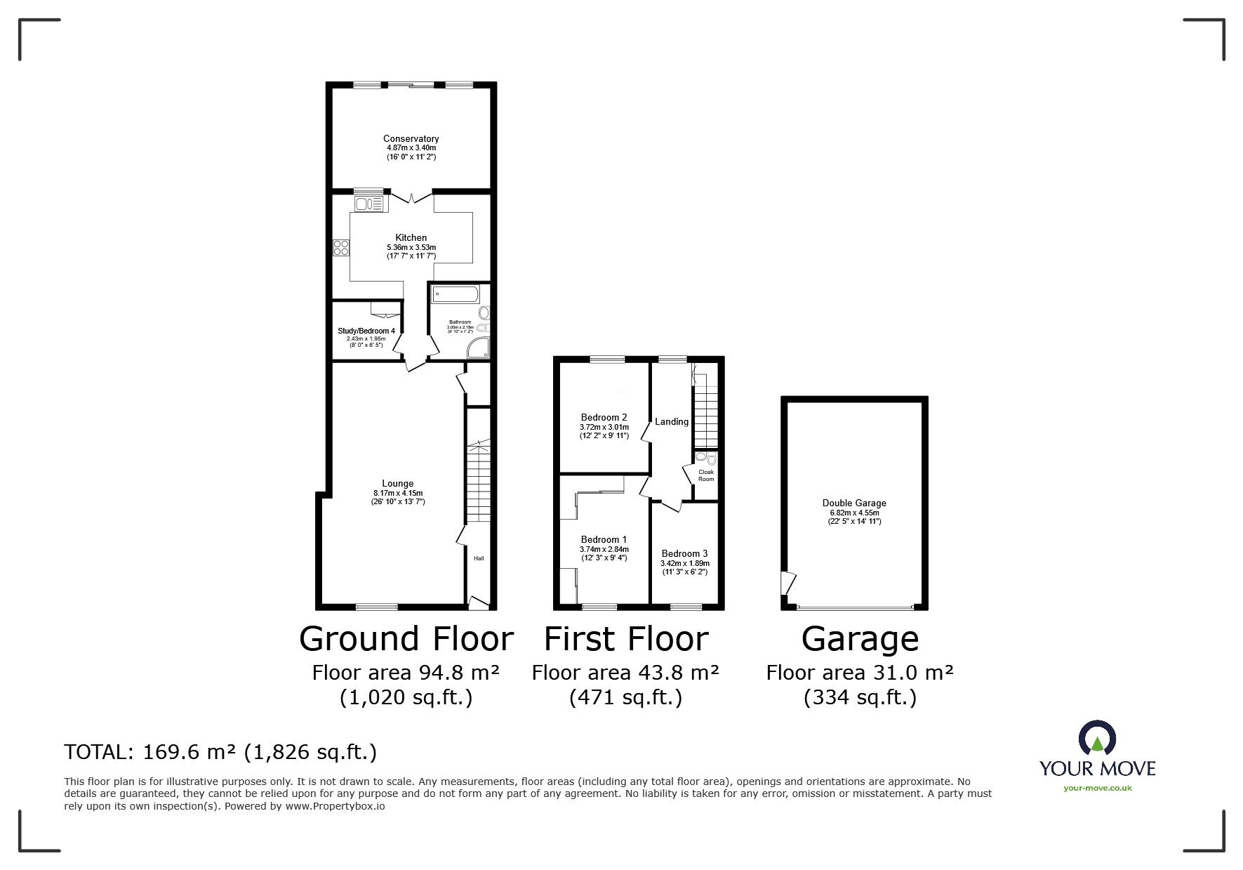 Floorplan of 3 bedroom Mid Terrace House for sale, College Street, Camborne, Cornwall, TR14