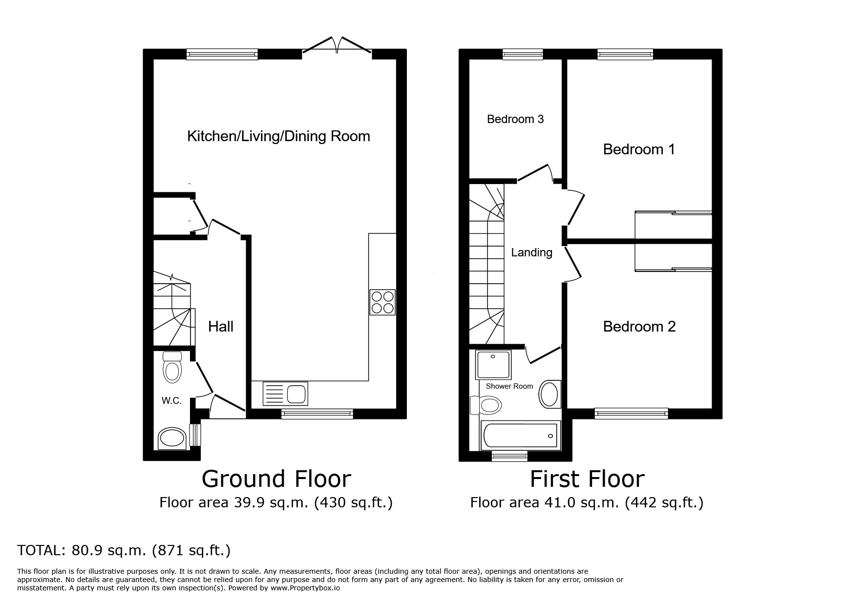 Floorplan of 3 bedroom End Terrace House to rent, Wheal Tehidy Croft, Wheal Tehidy Lane, Cornwall, TR15