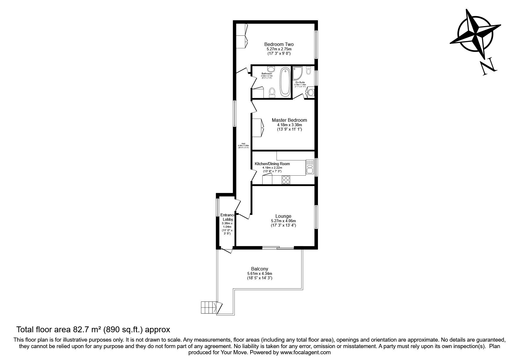 Floorplan of 2 bedroom  Flat for sale, Sea Front, Portreath, Cornwall, TR16