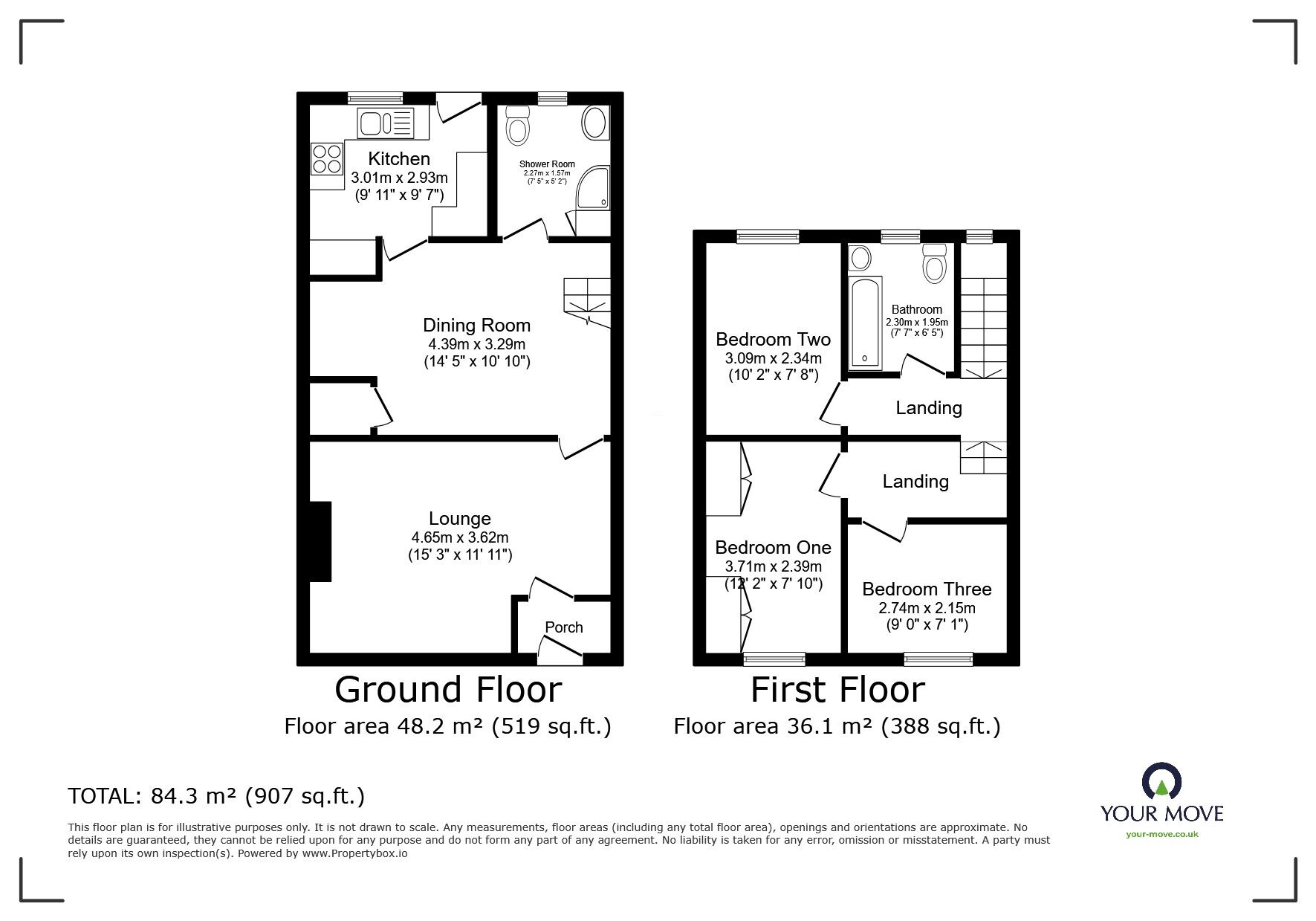 Floorplan of 3 bedroom Mid Terrace Property for sale, Edward Street, Tuckingmill, Camborne, TR14