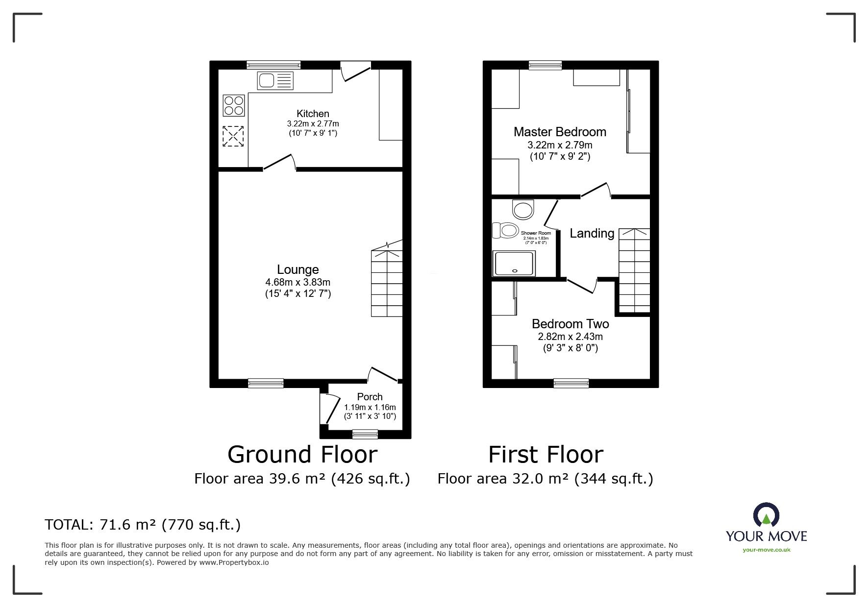 Floorplan of 2 bedroom Mid Terrace House for sale, Guildford Road, Hayle, Cornwall, TR27