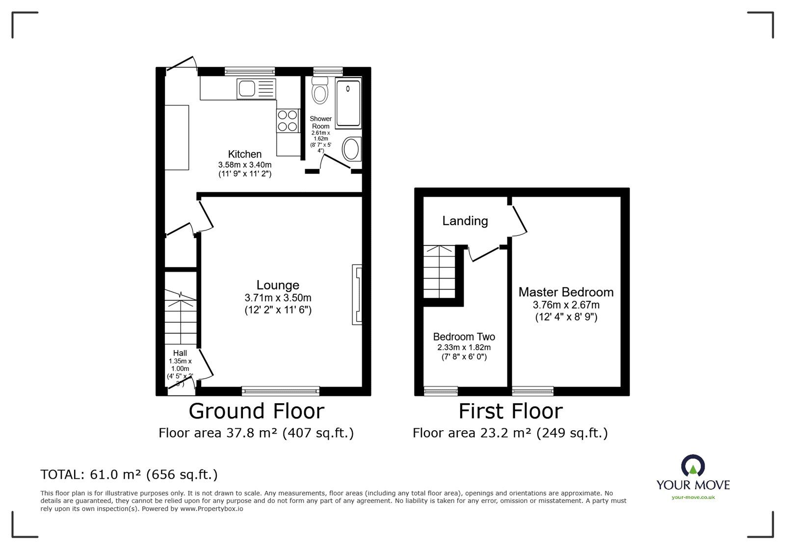 Floorplan of 2 bedroom Mid Terrace House for sale, William Street, Camborne, Cornwall, TR14