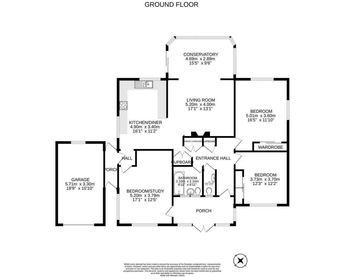 Floorplan of 3 bedroom Detached Bungalow to rent, High Street, St. Keverne, Cornwall, TR12