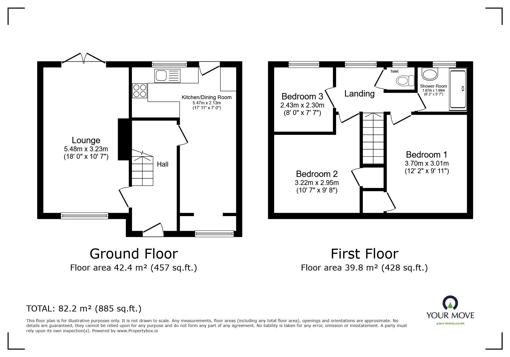 Floorplan of 3 bedroom Mid Terrace House for sale, Tresaderns Road, Redruth, Cornwall, TR15