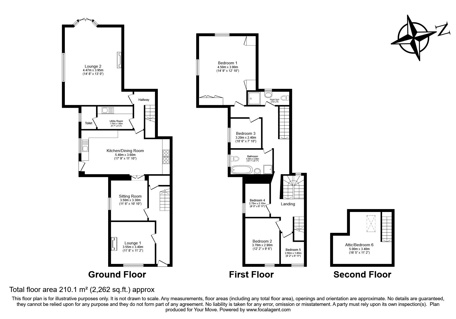 Floorplan of 6 bedroom Semi Detached House for sale, Church View Road, Camborne, Cornwall, TR14