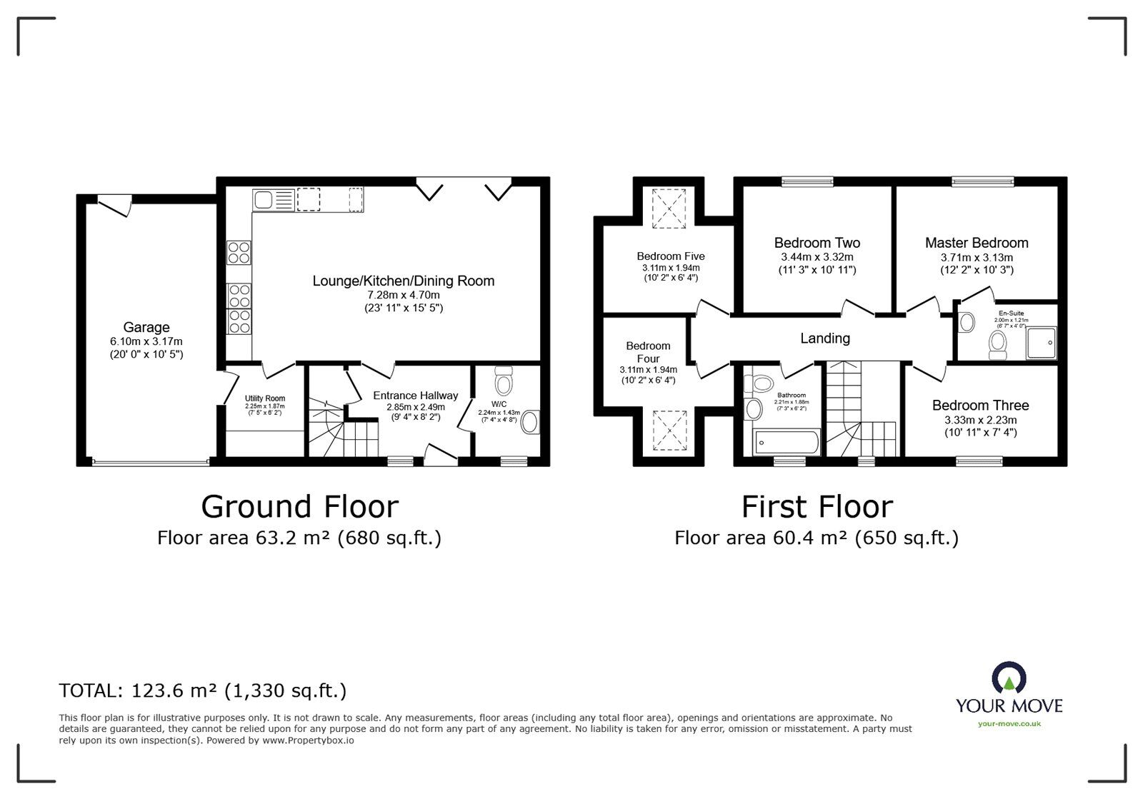 Floorplan of 5 bedroom Detached House for sale, Poltair Close, Barripper, Cornwall, TR14