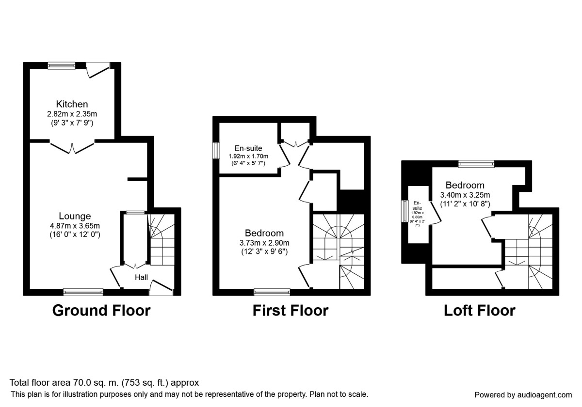 Floorplan of 2 bedroom Semi Detached House to rent, Linden Grove, Canterbury, Kent, CT2